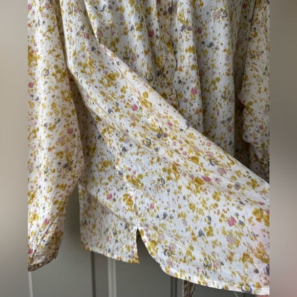 J.Crew Cotton-voile button-front top in soft posies Sz S - Picture 6 of 13